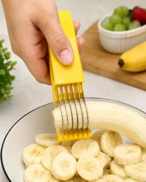 Multi-Blade Banana Slicer – Quick Fruit Cutting Tool