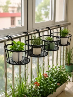 Stylish Balcony Railing Plant Stand