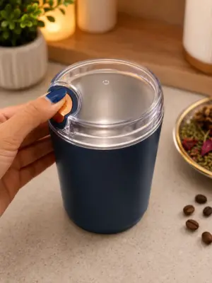 Portable Electric Coffee & Spice Grinder with One-Touch Operation