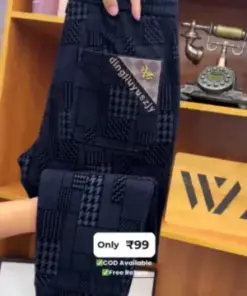 Premium Navy Patterned Formal Trousers – Modern Executive Collection