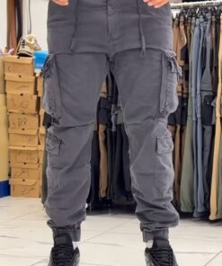 Men's Olive Green Tactical Cargo Joggers – Streetwear Utility Pants