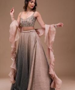 Pink Sequins Lycra Readymade Lehenga