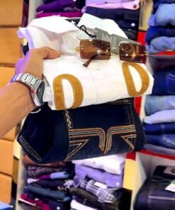 Men's White Printed Shirt with Denim Jeans Combo | Premium Casual & Party Wear Outfit